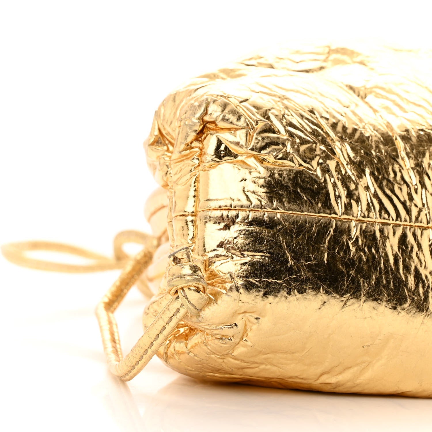 Bottega Veneta Metallic Crushed Calfskin The Mini Pouch Gold 7 of 8