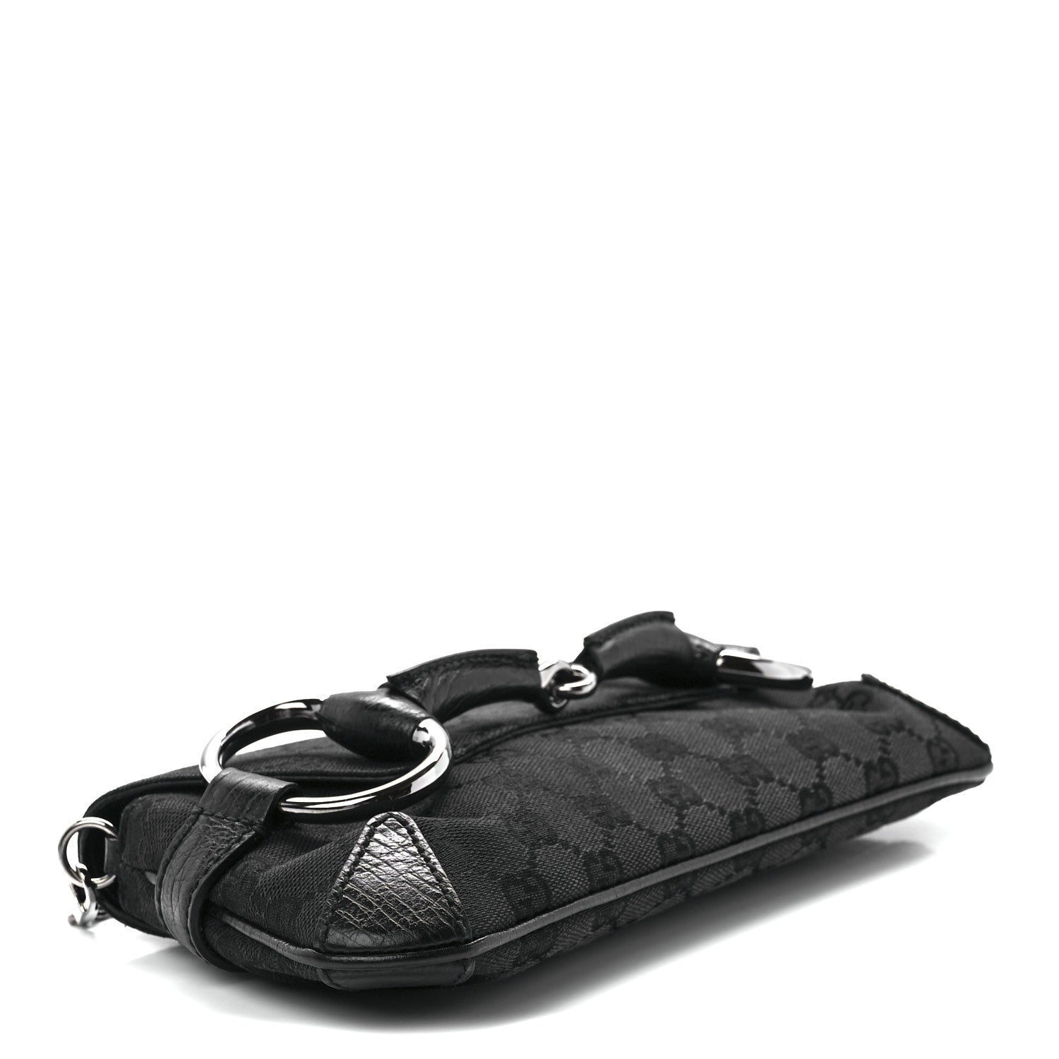 Gucci Monogram Horsebit Chain Clutch Black 4 of 11
