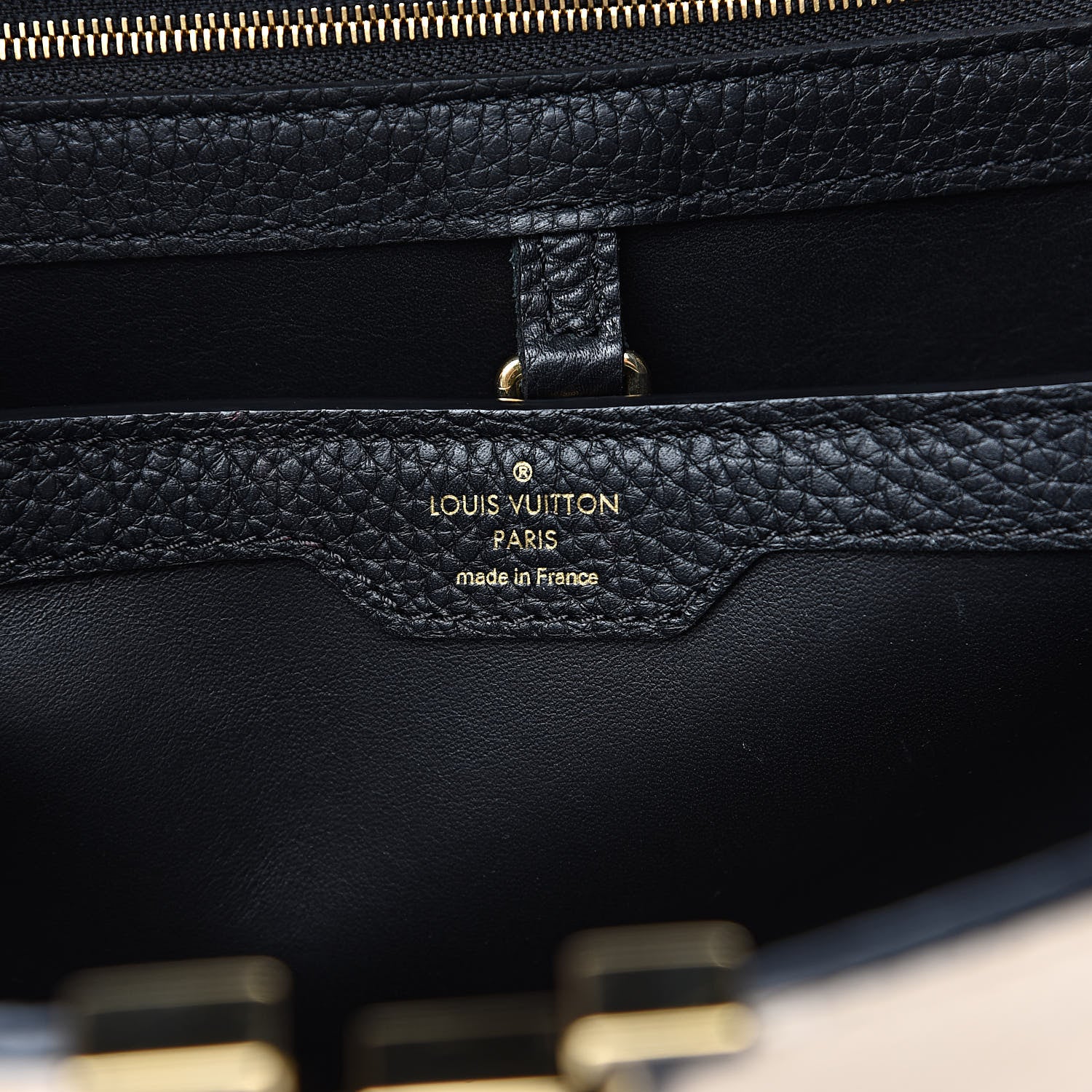 Louis Vuitton Taurillon Capucines PM Creme Black 6 of 10
