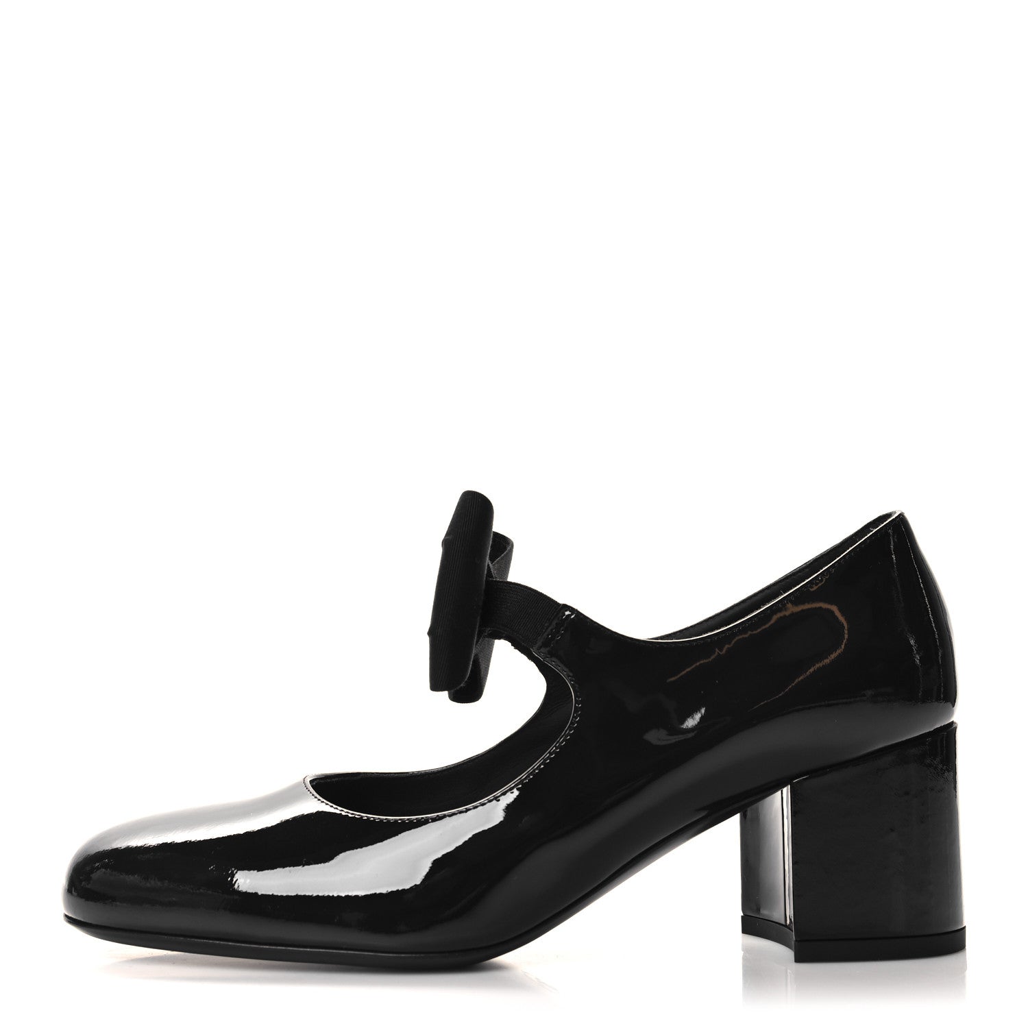 Chanel Patent Calfskin Grosgrain CC Mary Jane Pumps 38 Black 1 of 8