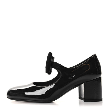 Chanel Patent Calfskin Grosgrain CC Mary Jane Pumps 38 Black 1 of 8