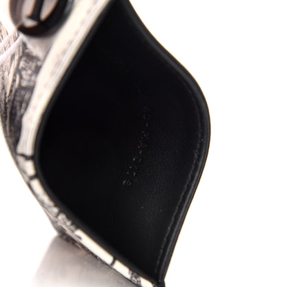 Christian Dior Calfskin Toile de Jouy Carnivora Card Holder Black White 5 of 7