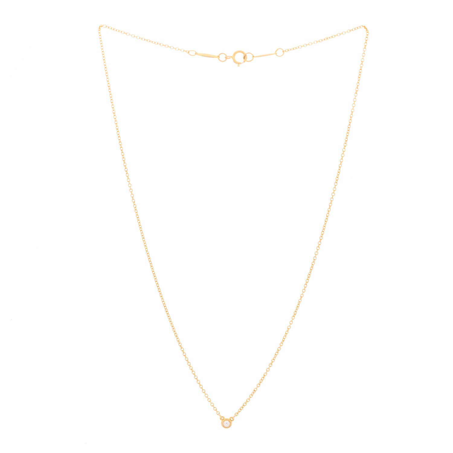 Tiffany 18K Rose Gold Diamond .03ct Elsa Peretti Diamonds by the Yard Pendant Necklace 2 of 4