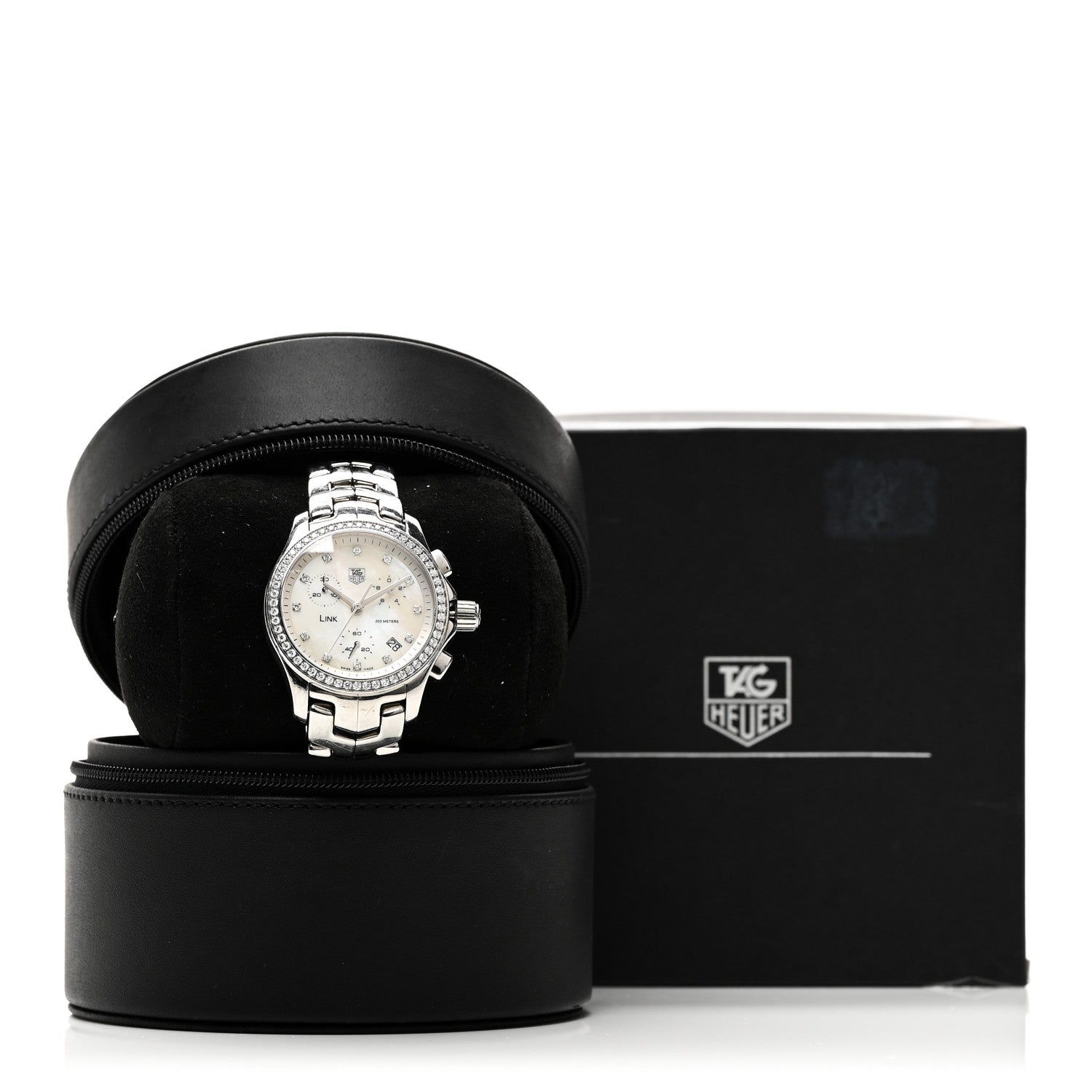 Tag Heuer Stainless Steel Diamond Bezel Mother of Pearl 33mm Link Lady Quartz Watch CJF1314 5 of 5