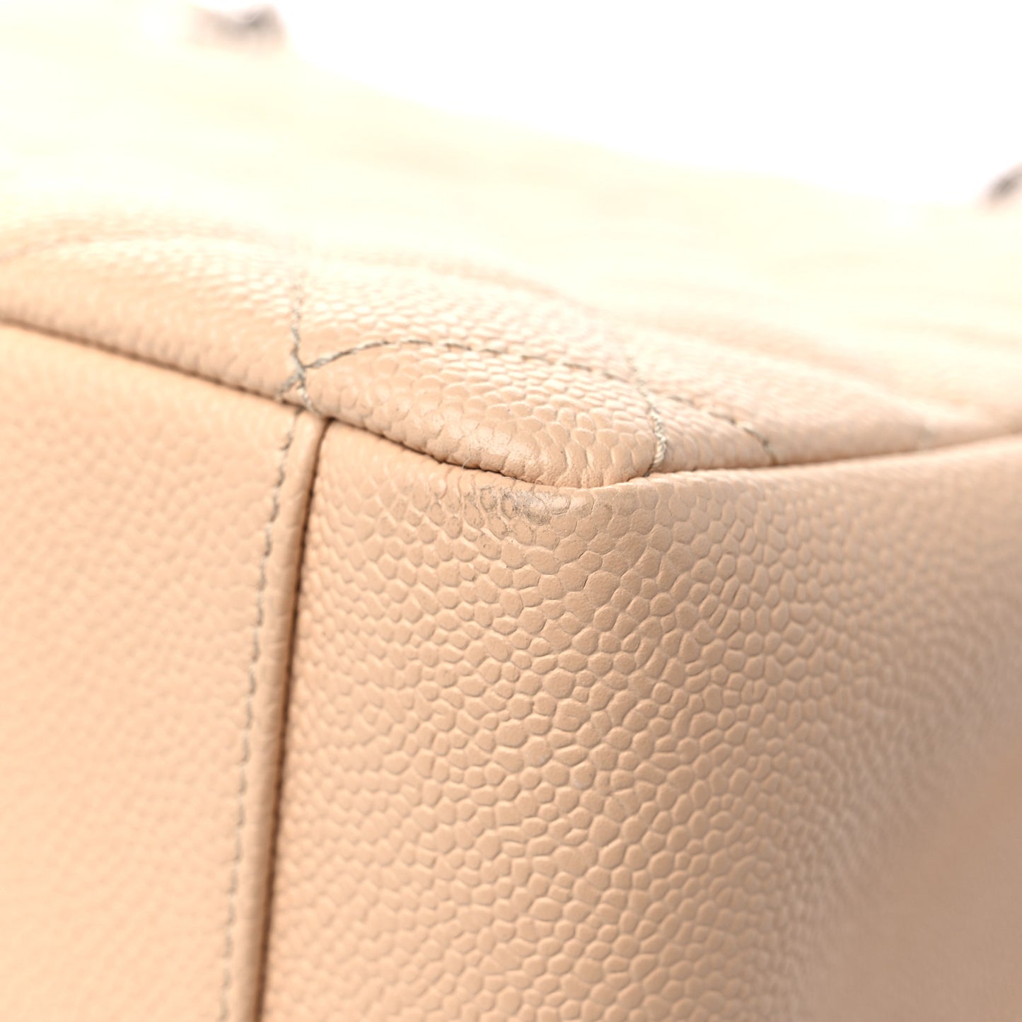 Caviar Quilted Grand Shopping Tote GST Beige