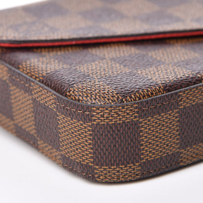 Louis Vuitton Damier Ebene Pochette Felicie Chain Wallet 9 of 12