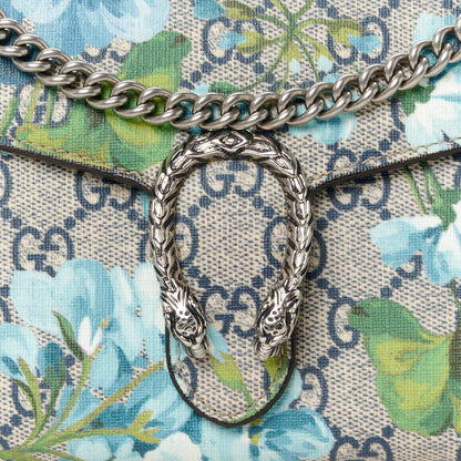 Gucci GG Supreme Monogram Blooms Mini Dionysus Chain Wallet Beige Blue Navy Vintage Blue 8 of 10