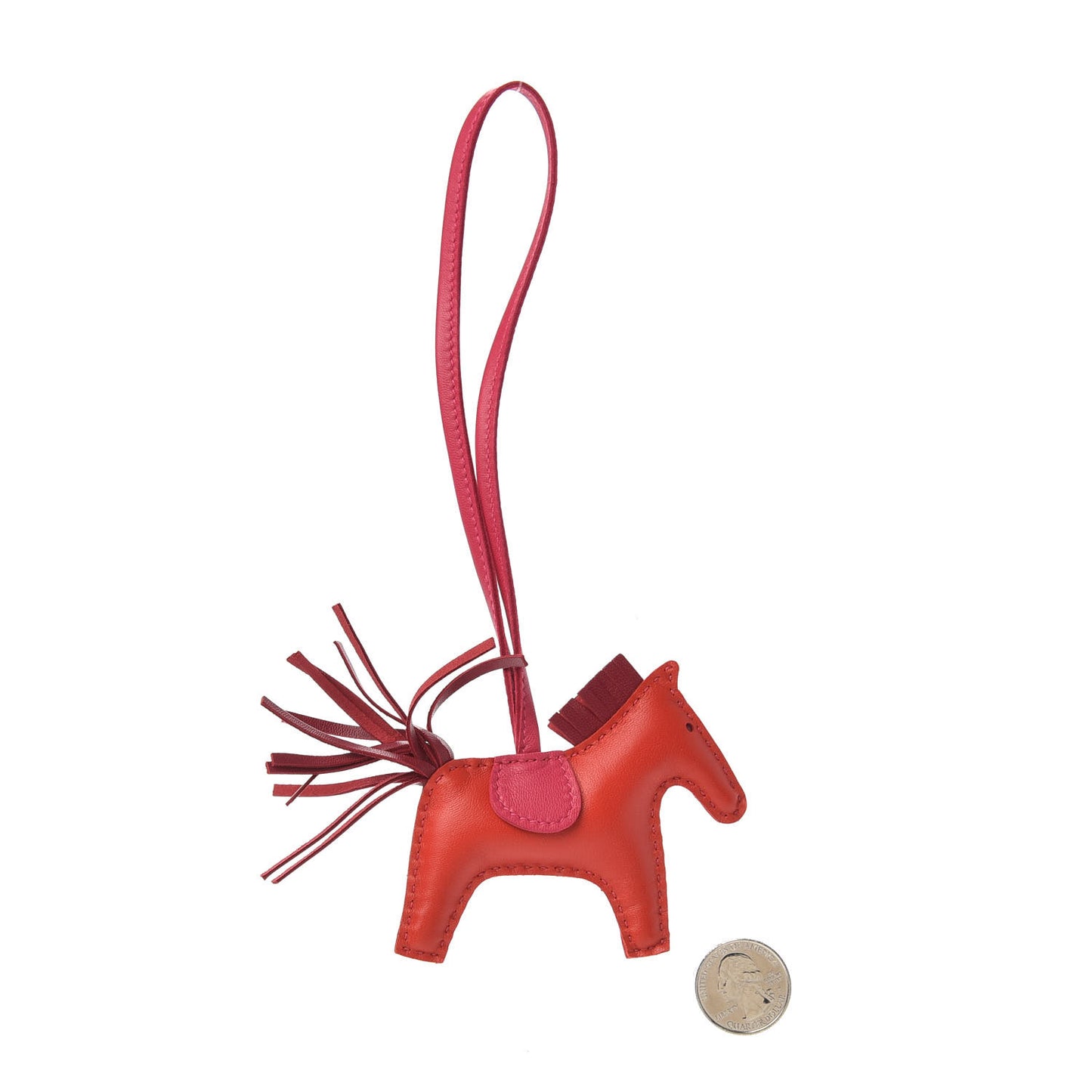 Milo Lambskin Grigri Rodeo Horse Bag Charm PM Rouge Indien Rubis Rose Mexico