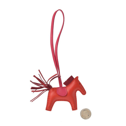 Hermes Milo Lambskin Grigri Rodeo Horse Bag Charm PM Rouge Indien Rubis Rose Mexico 2 of 4
