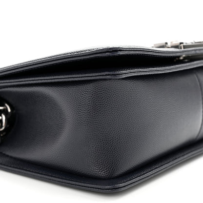 Chanel Caviar Chevron Quilted Medium Boy Flap Navy 9 of 11