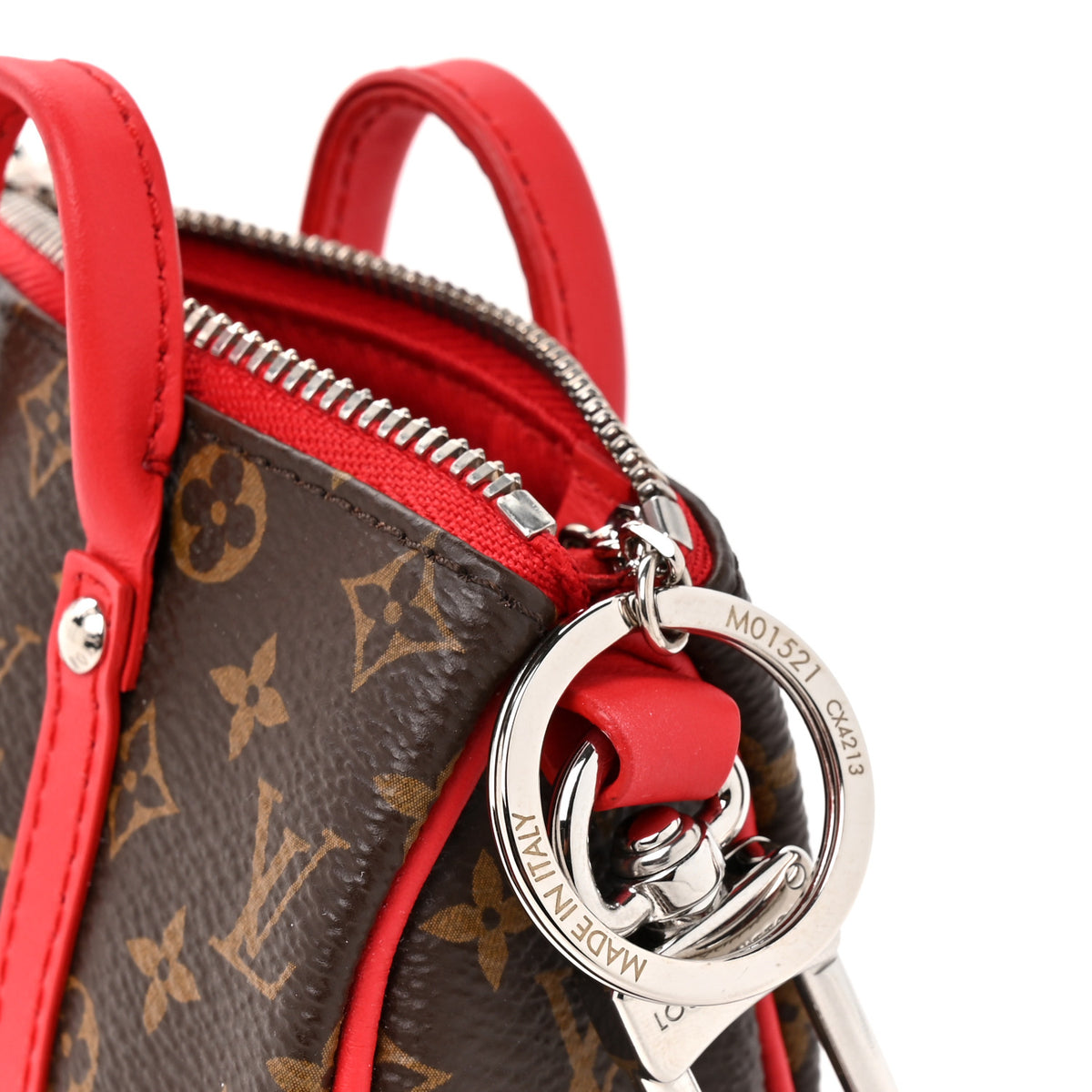 Monogram LV Colormania Mini Keepall Pouch Bag Charm Red