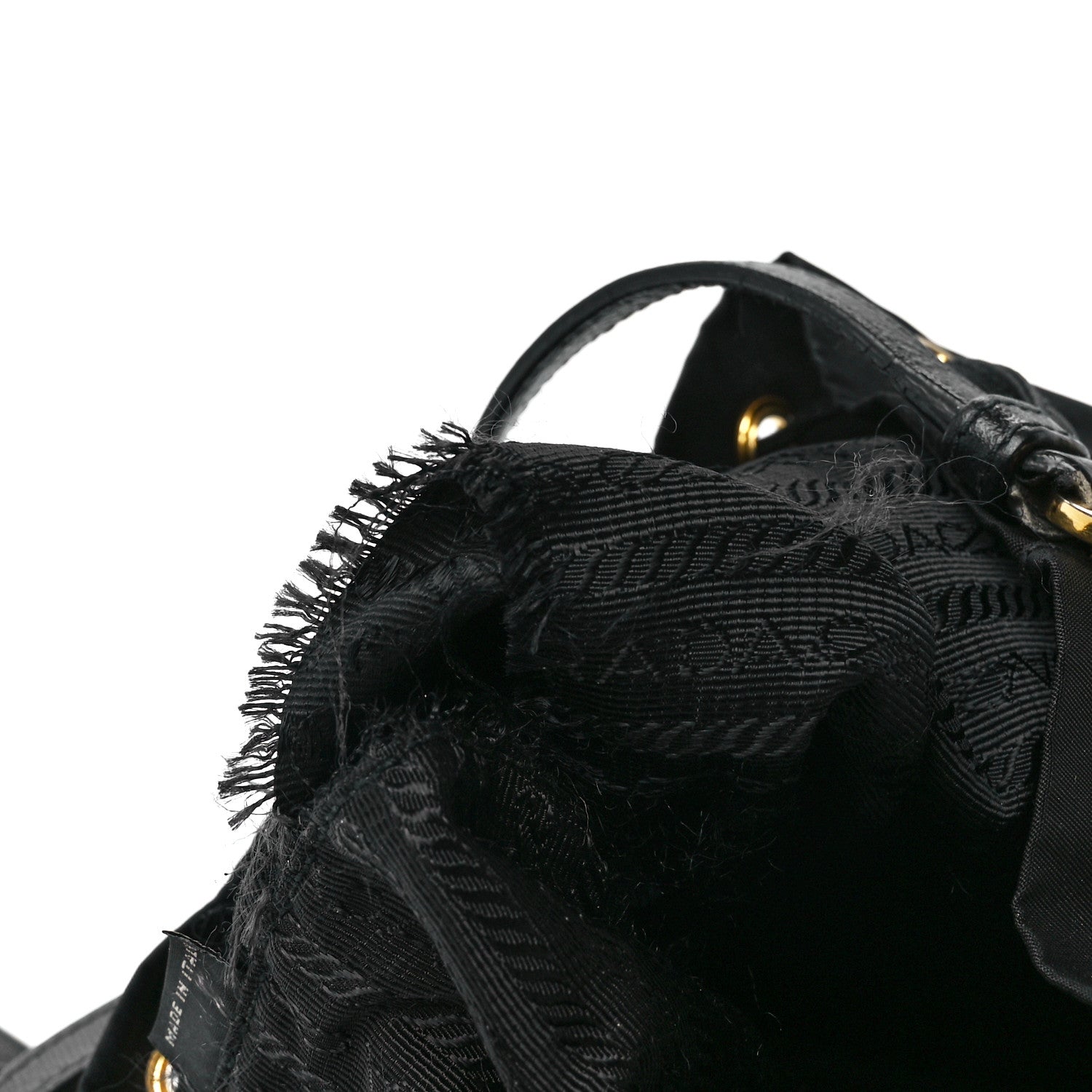 Prada Saffiano Tessuto Nylon Mini Bucket Crossbody Bag Black 12 of 13