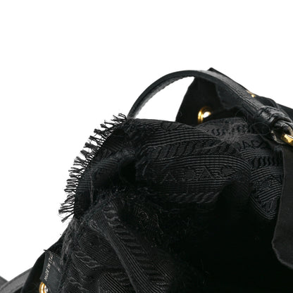 Prada Saffiano Tessuto Nylon Mini Bucket Crossbody Bag Black 12 of 13