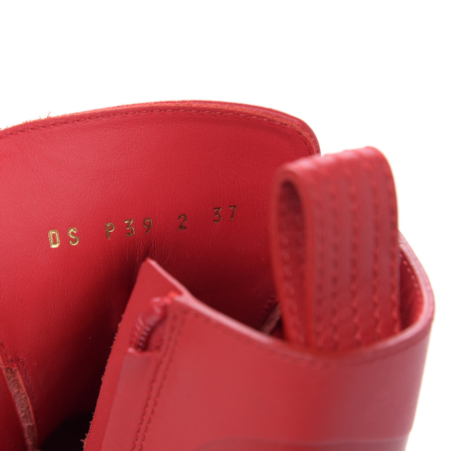 Calfskin Womens VLOGO 35mm Combat Boots 37 Rouge Pur