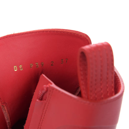 Valentino Garavani Calfskin Womens VLOGO 35mm Combat Boots 37 Rouge Pur 7 of 9