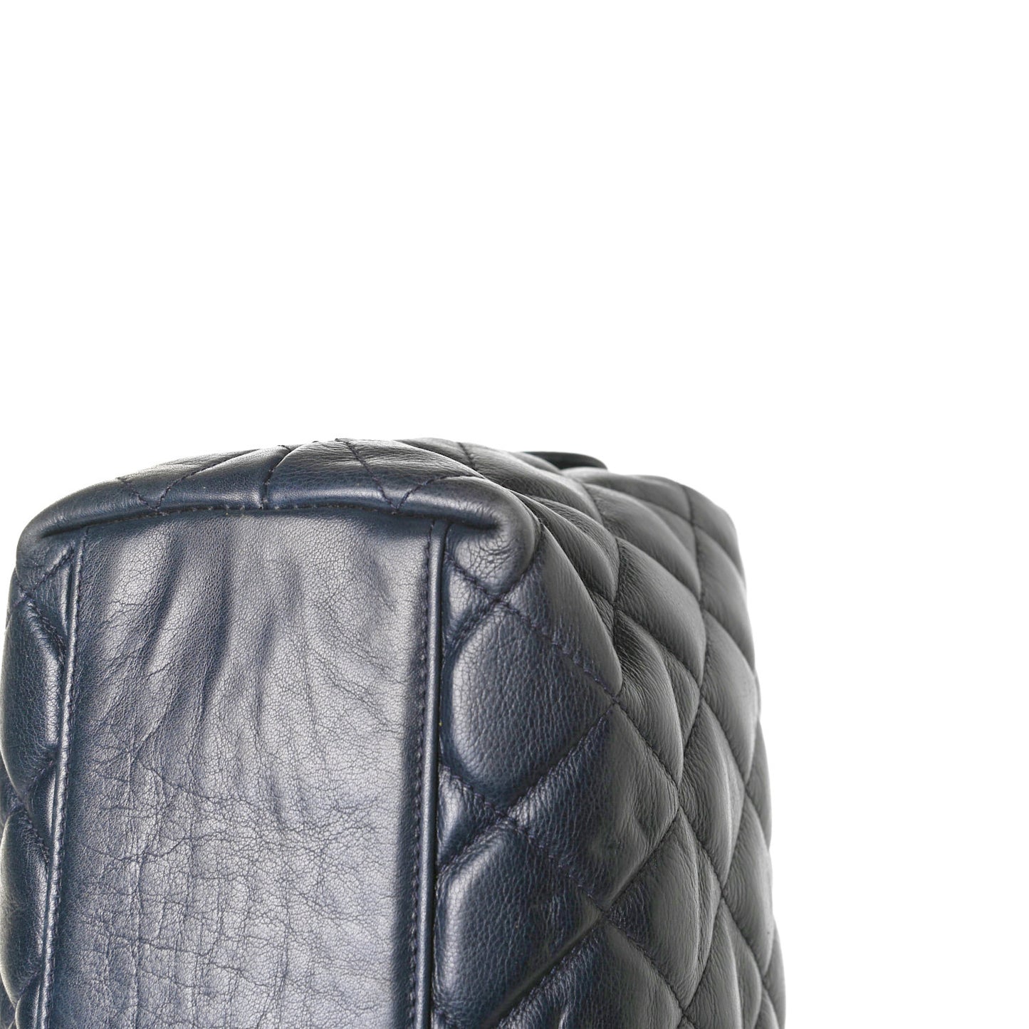 Lambskin Quilted Tote Navy
