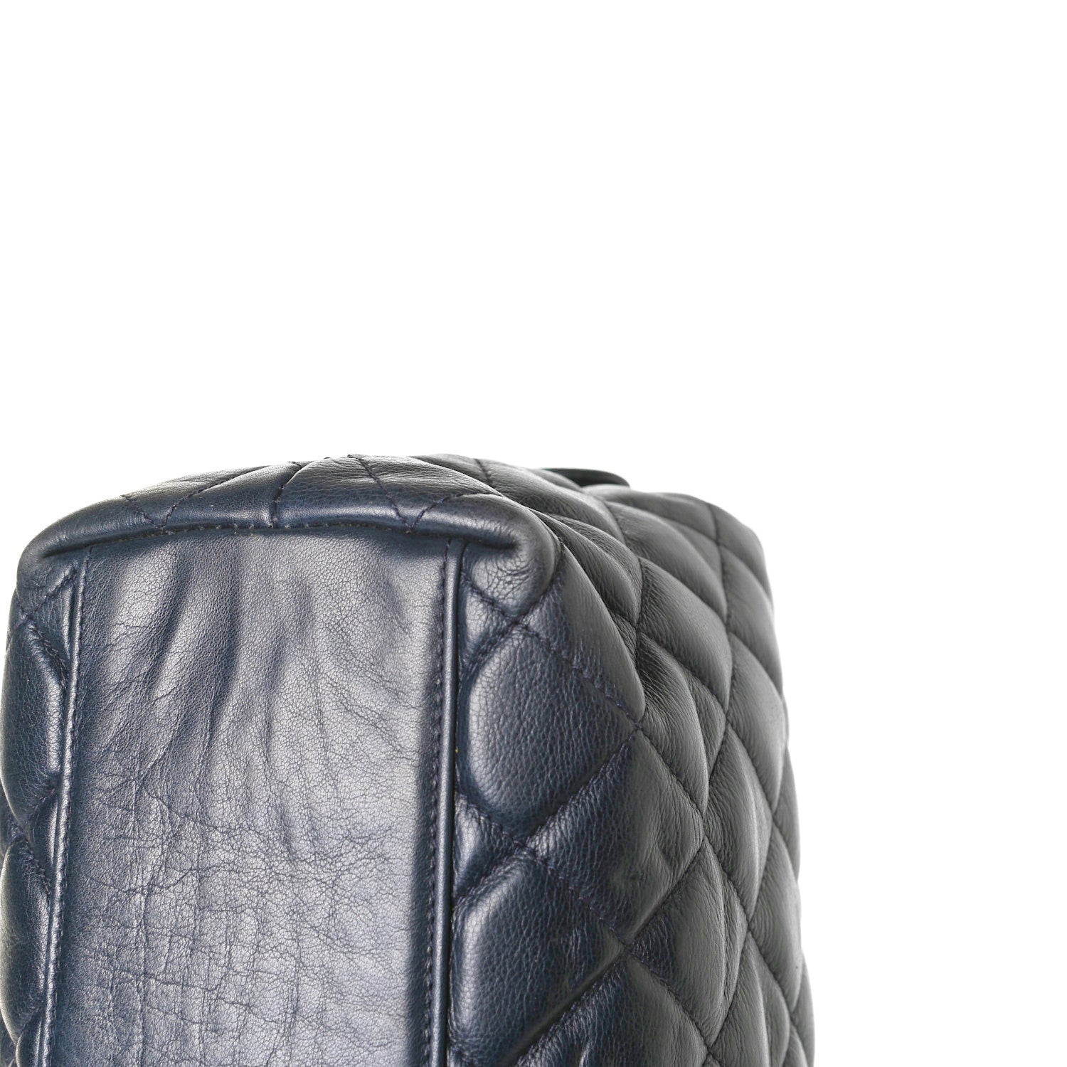 Chanel Lambskin Quilted Tote Navy 12 of 13