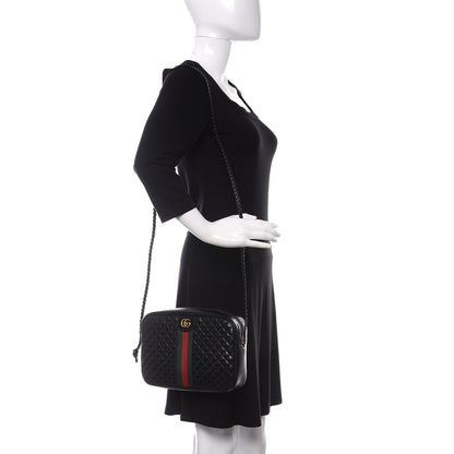 Gucci Calfskin Web Trapuntata Small GG Shoulder Bag Black 2 of 9