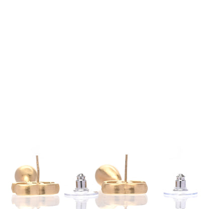 Chanel Metal CC Teardrop Earrings Matte Gold 3 of 3