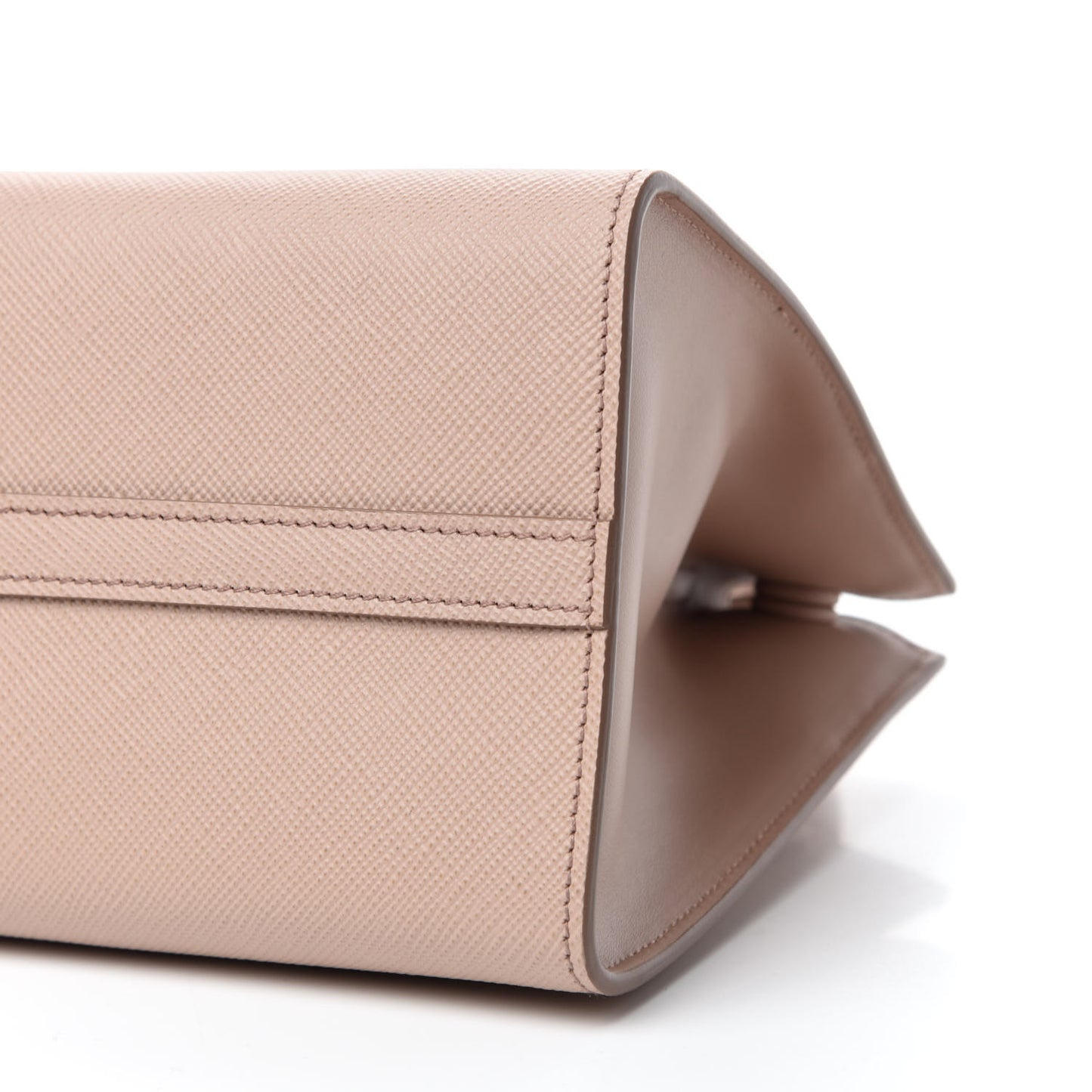 Saffiano Cuir Calfskin Small Monochrome Top Handle Tote Cipria