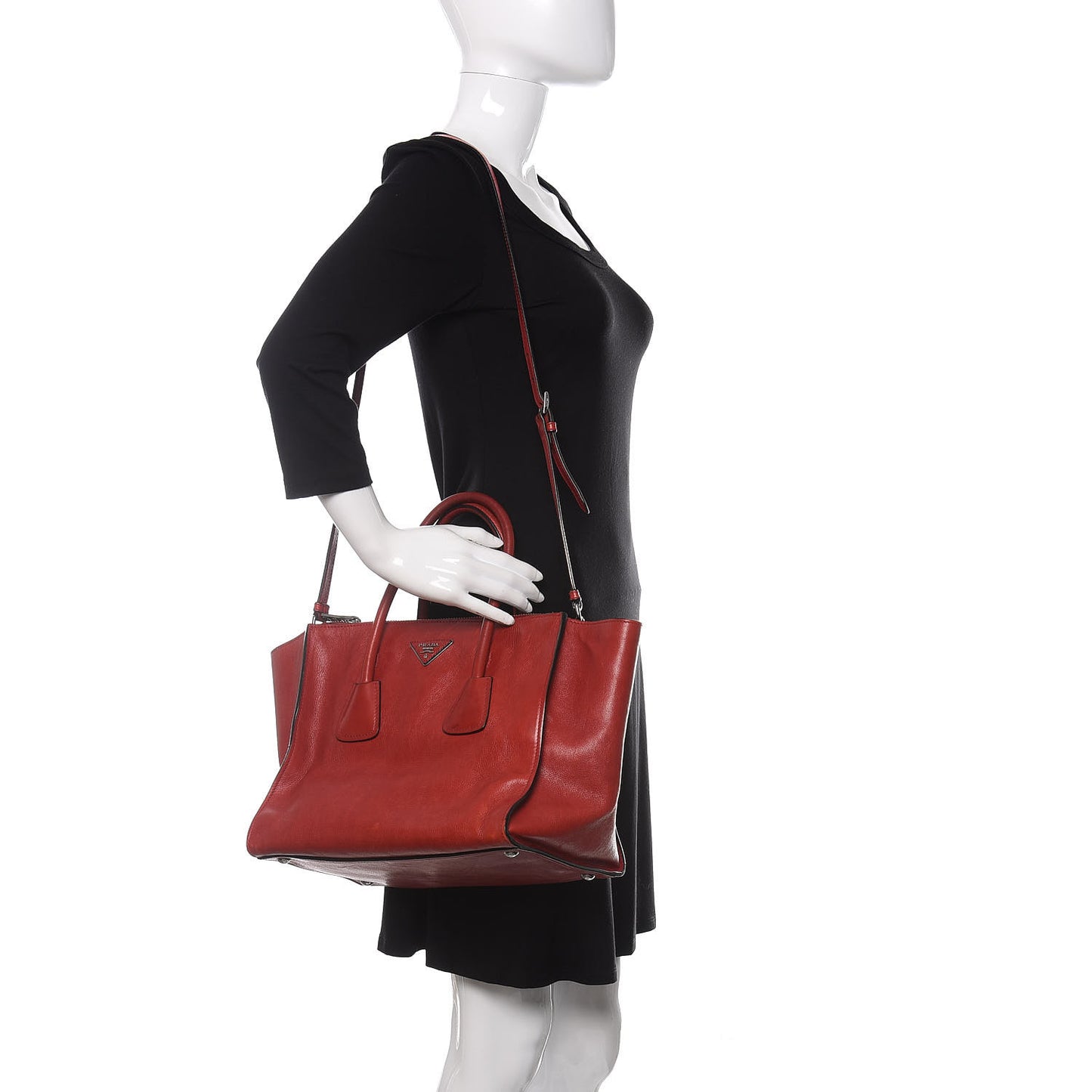 Glace Calf Twin Pocket Tote Fuoco
