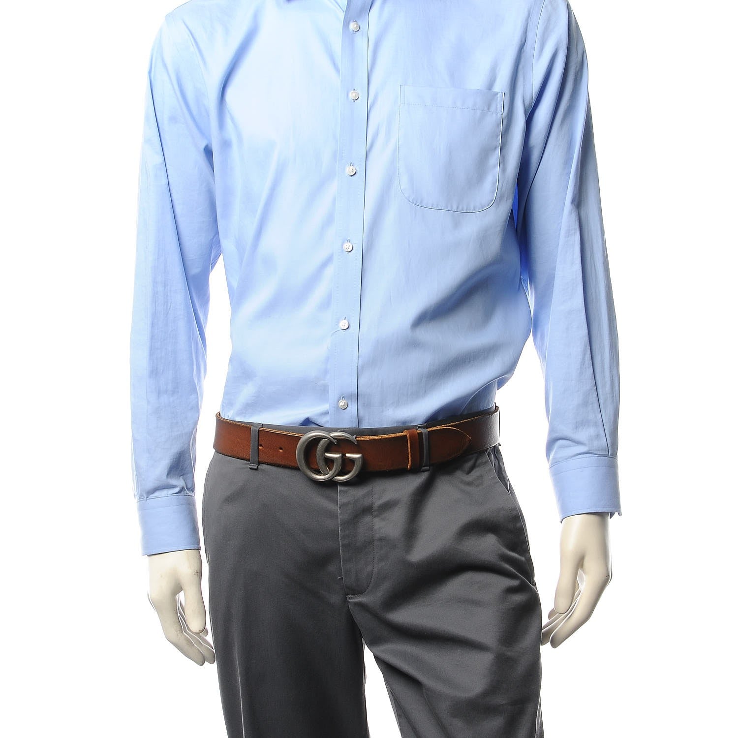 Gucci Cuoio Toscano Nickel Double Double G 40mm Belt 90 36 Cuir 2 of 7