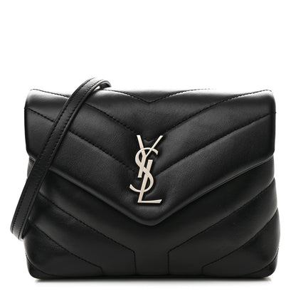 Saint Laurent Calfskin Y Quilted Monogram Toy Loulou Crossbody Bag Black 1 of 11