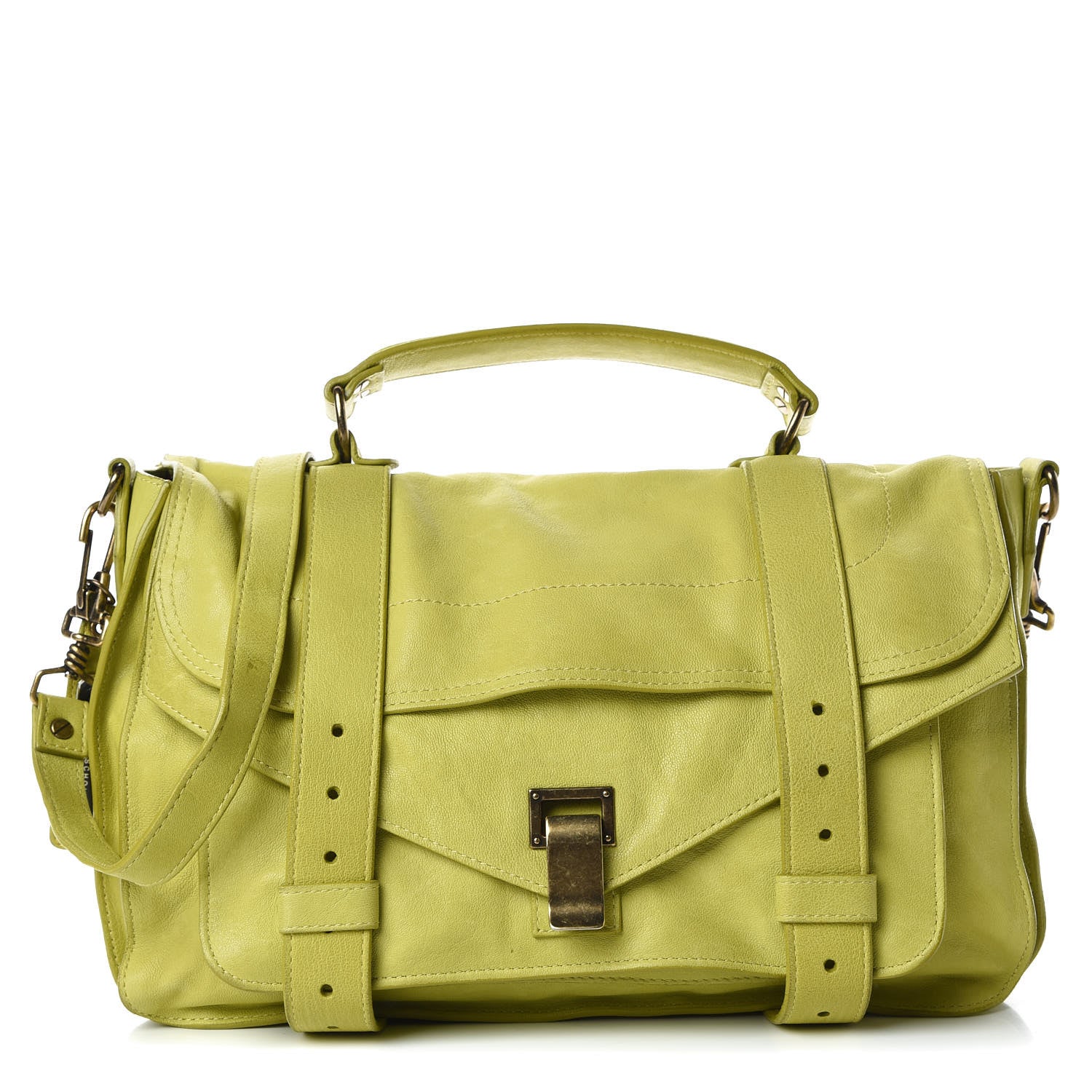 Proenza Schouler Lambskin Medium PS1 Satchel Citron 1 of 19