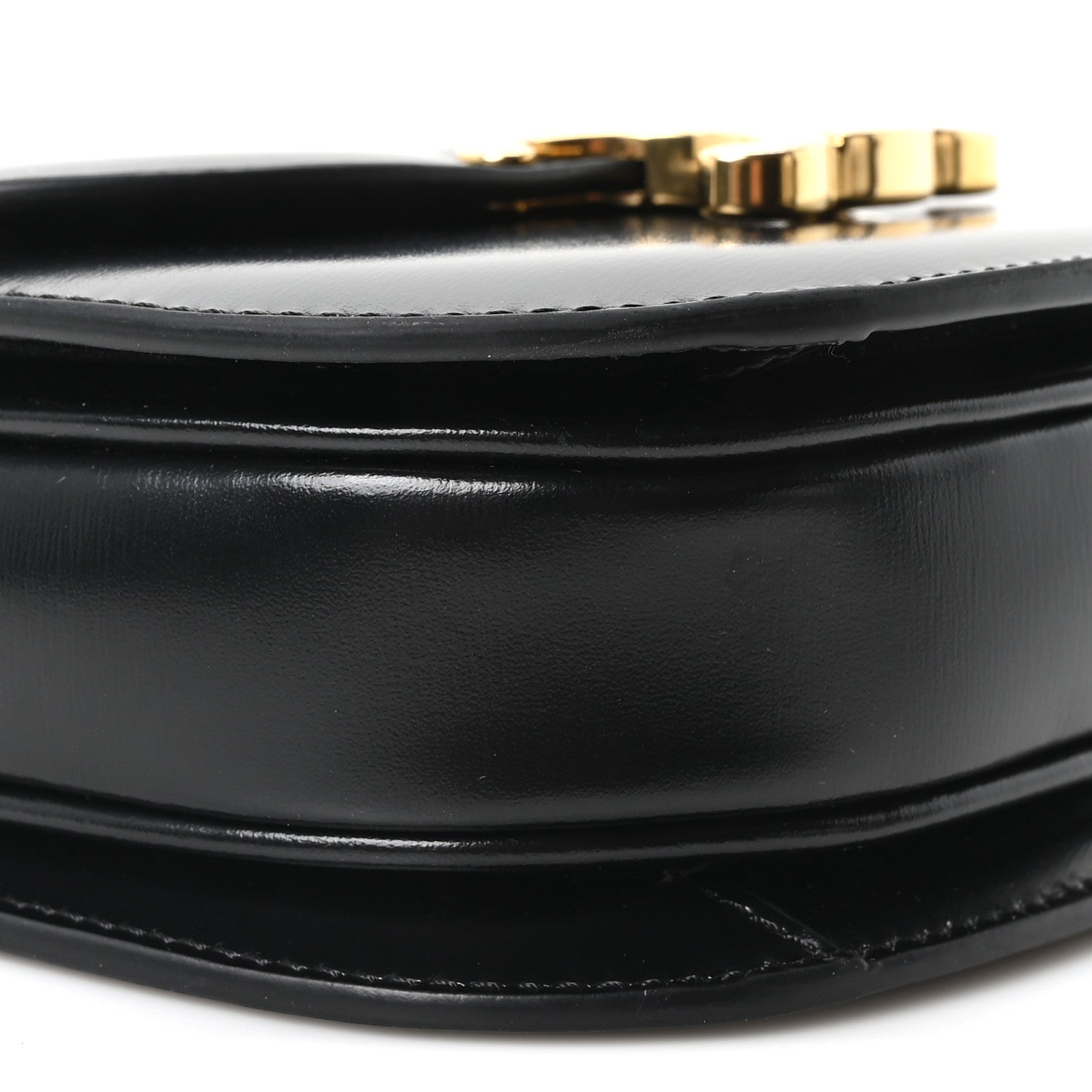 Celine Shiny Calfskin Triomphe Mini Besace Clea Black 9 of 10