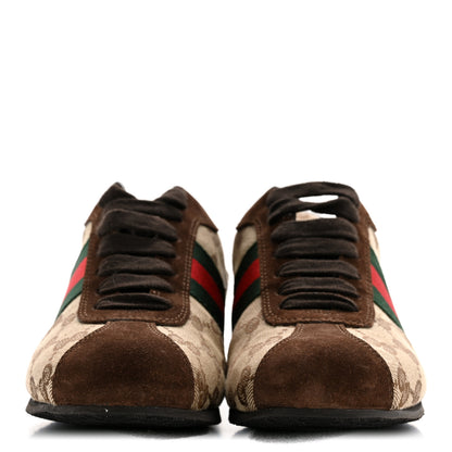 Gucci GG Monogram Suede Vintage Web Womens Sneakers 35.5 Dark Chestnut 3 of 10