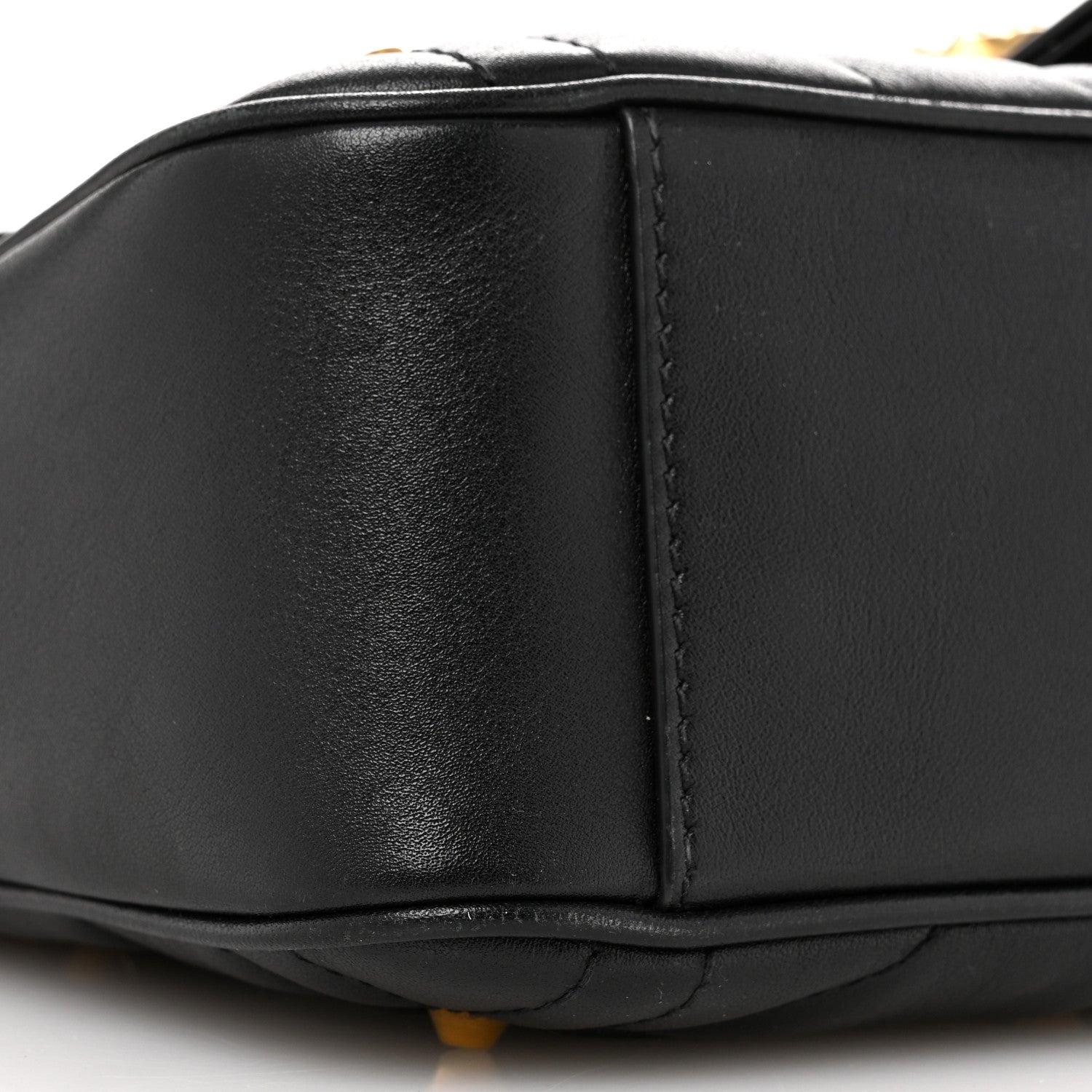 Gucci Calfskin Matelasse Studded Small Pearly GG Marmont Shoulder Bag Black 9 of 13