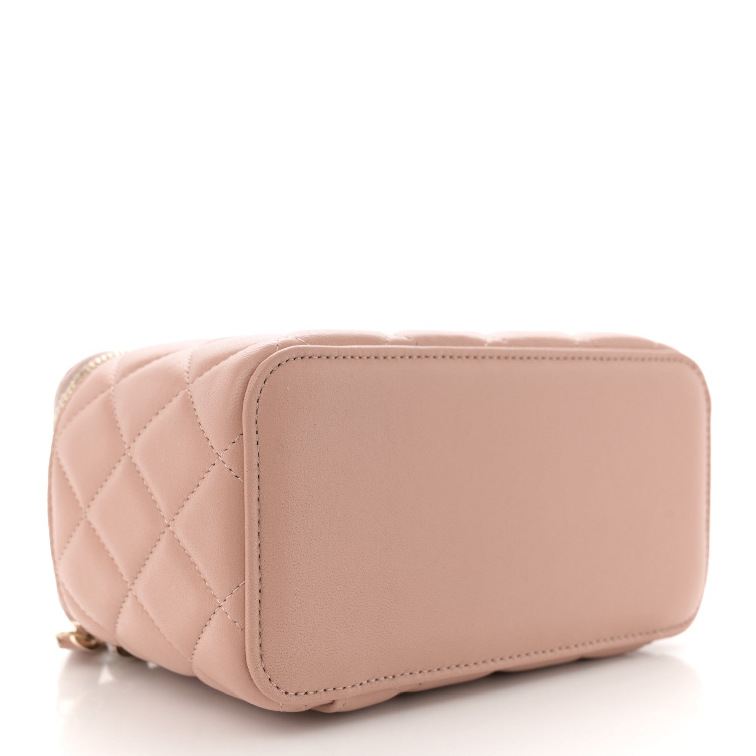 Chanel Lambskin Quilted Small Top Handle Vanity Case With Chain Beige 4 of 11