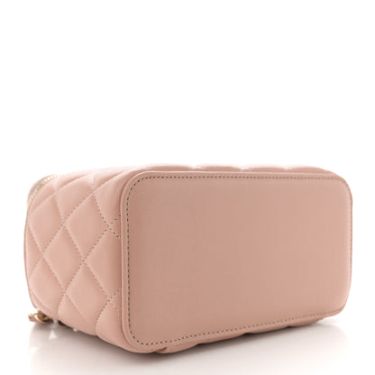 Chanel Lambskin Quilted Small Top Handle Vanity Case With Chain Beige 4 of 11