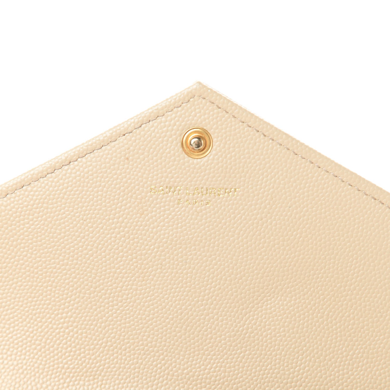 Saint Laurent Grain De Poudre Matelasse Chevron Monogram Envelope Chain Wallet Nude Powder 6 of 18