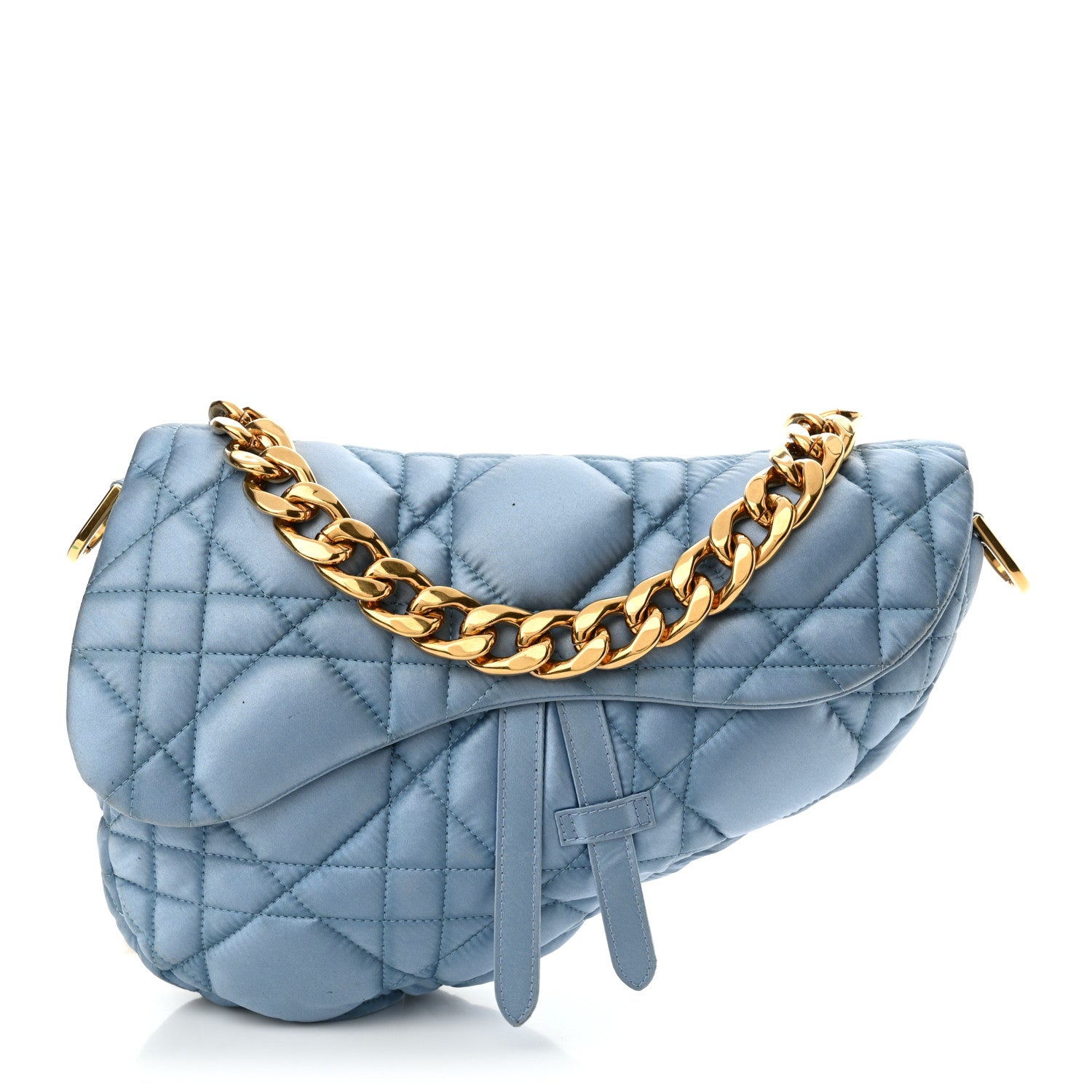 Christian Dior X ERL Satin Cannage Micro Venice Saddle Bag Blue 1 of 14