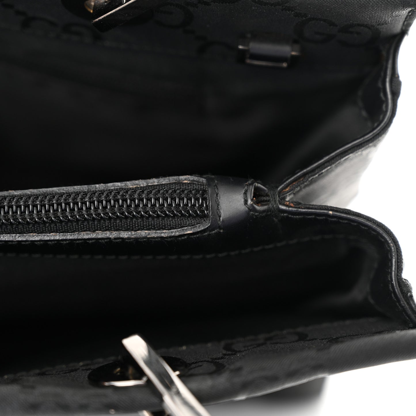 Nylon Monogram Bamboo Handle Bag Black