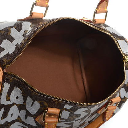 Louis Vuitton Monogram Graffiti Speedy 30 Silver 5 of 7
