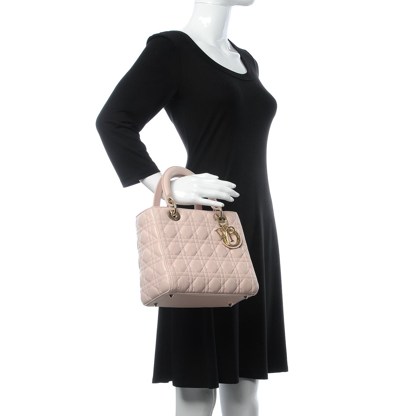 Lambskin Cannage Medium Lady Dior Light Pink