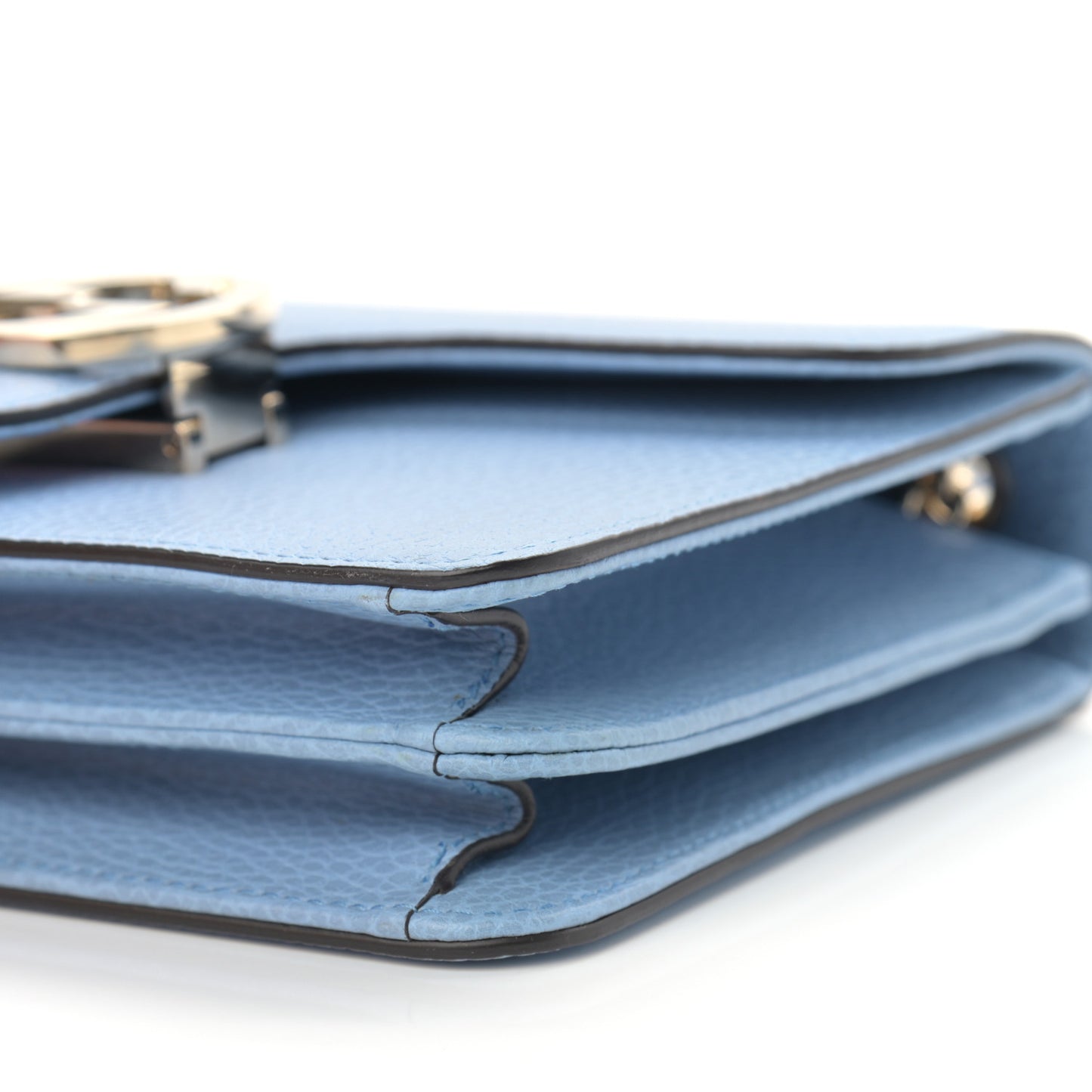 Dollar Calfskin Small Interlocking G Shoulder Bag Mineral Blue