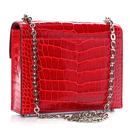 Hermes Shiny Alligator Mini Verrou Chaine Bag Braise 3 of 10
