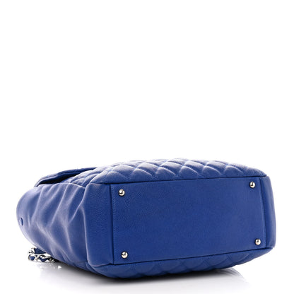 Chanel Caviar Quilted Easy Zip Flap Tote Blue 4 of 17