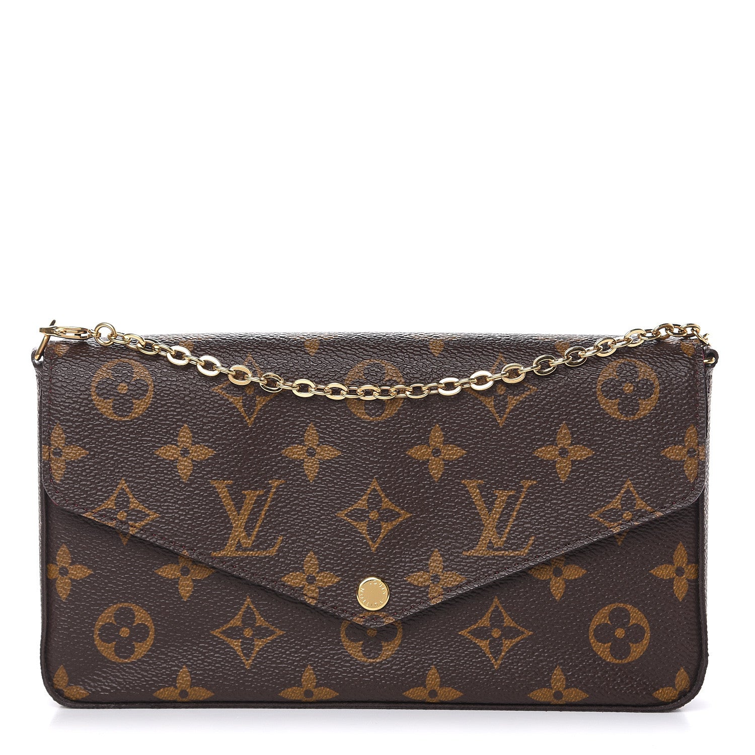 Louis Vuitton Monogram Pochette Felicie Chain Wallet Fuchsia 1 of 12