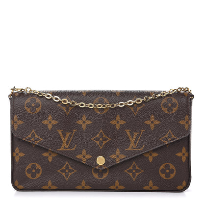 Louis Vuitton Monogram Pochette Felicie Chain Wallet Fuchsia 1 of 12