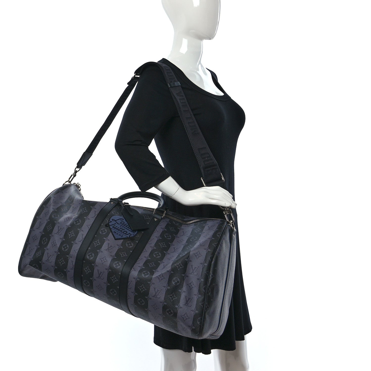 Louis Vuitton X NIGO Monogram Eclipse Stripes LV Keepall Bandouliere 50 2 of 8