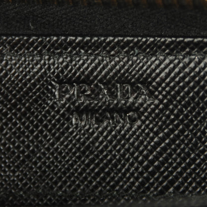 Prada Saffiano Metal Zip Around Wallet Nero Black 7 of 9