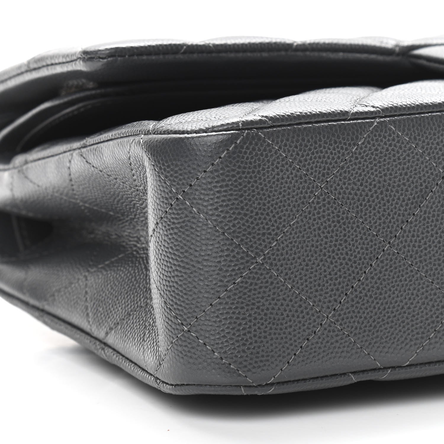 Chanel Caviar Quilted Medium Double Flap Dark Grey 4 of 10