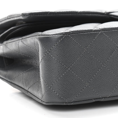 Chanel Caviar Quilted Medium Double Flap Dark Grey 4 of 10