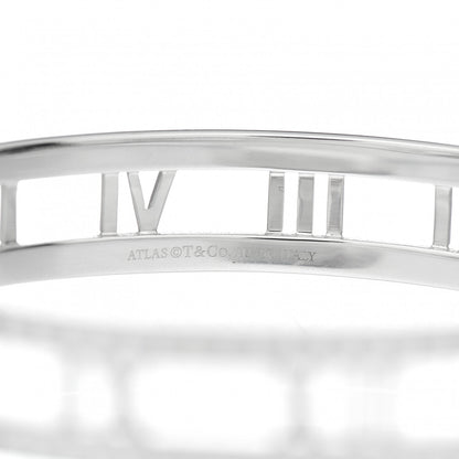 Tiffany 18K White Gold Diamond Atlas Open Hinged Bangle Bracelet 4 of 5