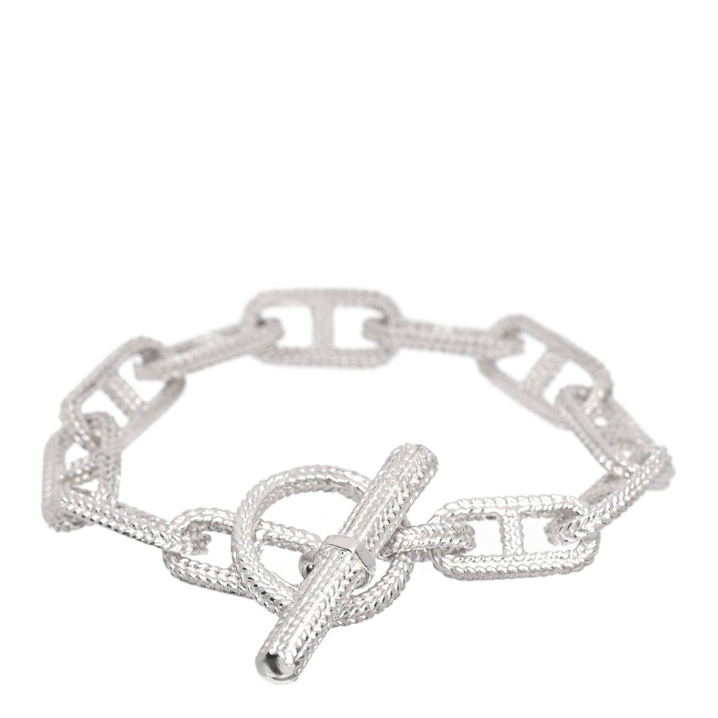 Sterling Silver Anchor Chain Toggle Bracelet