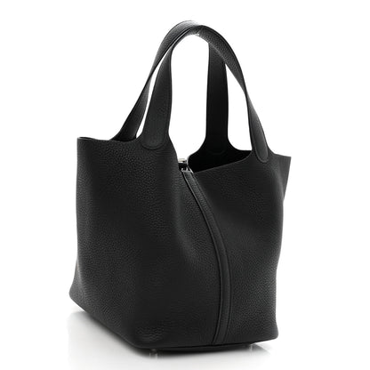Hermes Taurillon Clemence Picotin Lock 22 MM Black 3 of 9